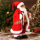 Дед Мороз "В красном костюмчике с орнаментом, с посохом" двигается, 50 см - Фото 4