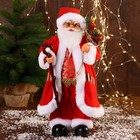 Дед Мороз "В красном костюмчике с орнаментом, с посохом" двигается, 50 см - Фото 5