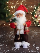 Дед Мороз под ёлку «Зимнее волшебство. Новогодняя игрушка в красном тулупе» двигается, ботинки светятся, 28 см - Фото 2