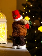 Дед Мороз под ёлку «Зимнее волшебство. Новогодняя игрушка в красном тулупе» двигается, ботинки светятся, 28 см - Фото 4