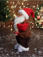 Дед Мороз под ёлку «Зимнее волшебство. Новогодняя игрушка в красном тулупе» двигается, ботинки светятся, 28 см - Фото 5