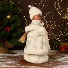 Снегурочка под ёлку «Зимнее волшебство. В белой шубке и шапочке» двигается, 40 см - Фото 4
