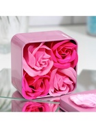 Мыльные розы, фуксия и розовые, набор 4 шт., в коробке - Фото 6