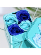 Мыльные розы, бирюзовые и синие, набор 4 шт., в коробке - Фото 7