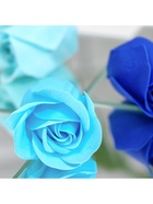 Мыльные розы, бирюзовые и синие, набор 4 шт., в коробке - Фото 8