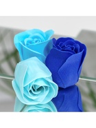Мыльные розы, бирюзовые и синие, набор 4 шт., в коробке - Фото 9