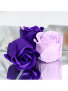 Мыльные розы, фиолетовые и белые, набор 4 шт., в коробке - Фото 9