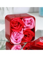 Мыльные розы, розовые и красные, набор 4 шт., в коробке - Фото 6