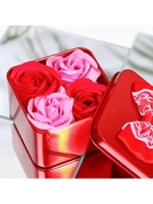 Мыльные розы, розовые и красные, набор 4 шт., в коробке - Фото 7