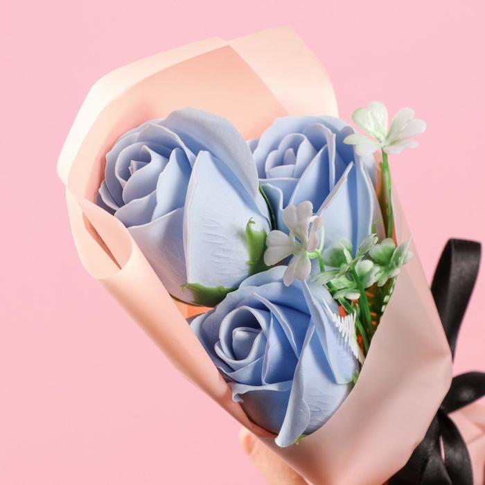 Букет мыльных роз, синие - фото 1905842179