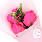 Букет мыльных роз, цвет фуксия - Фото 2