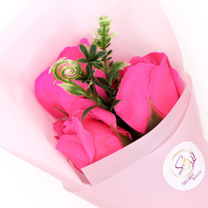 Букет мыльных роз, цвет фуксия - фото 1907289714