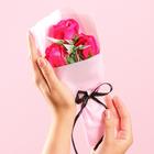 Букет мыльных роз, цвет фуксия - Фото 3