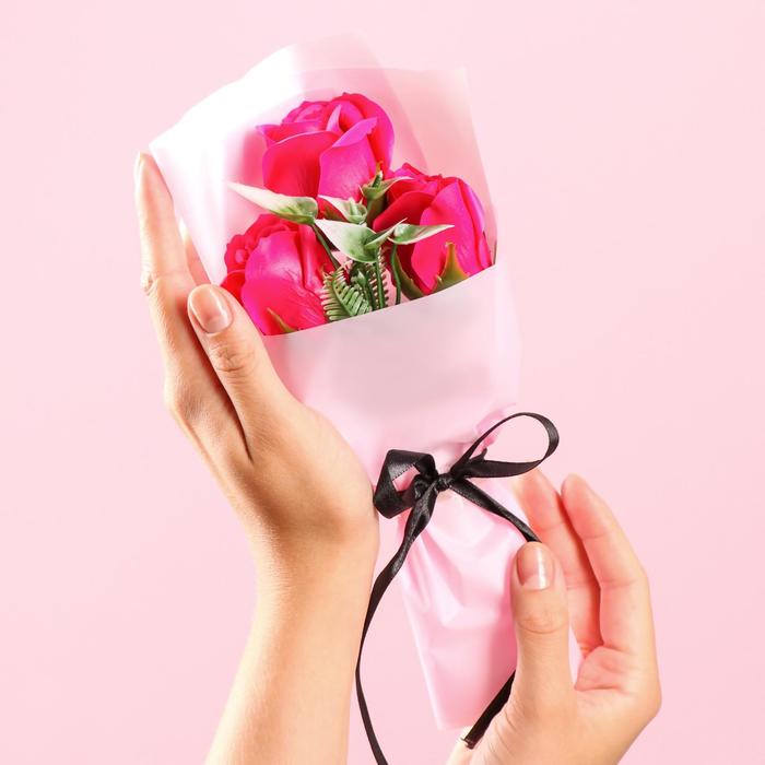 Букет мыльных роз, цвет фуксия - фото 1907289715