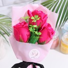 Букет мыльных роз, цвет фуксия - Фото 5