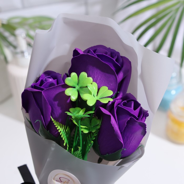 Букет мыльных роз, фиолетовые - фото 1907289722
