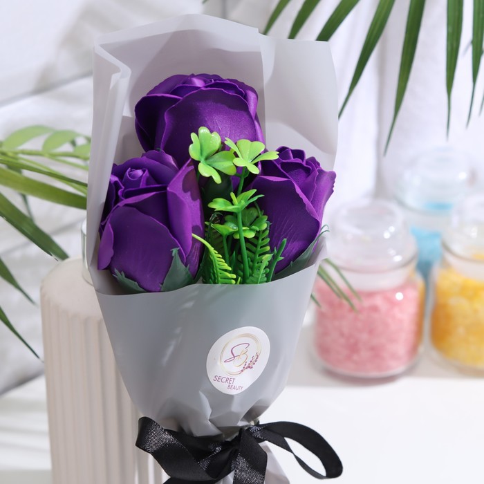Букет мыльных роз, фиолетовые - фото 1907289723