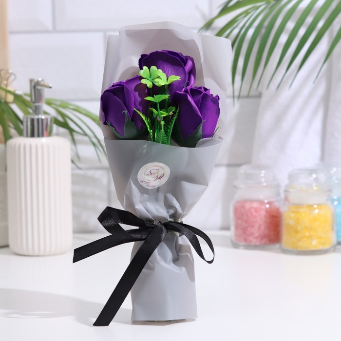 Букет мыльных роз, фиолетовые - фото 1907289724