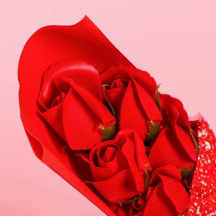 Букет мыльных роз, красные - фото 1886680743