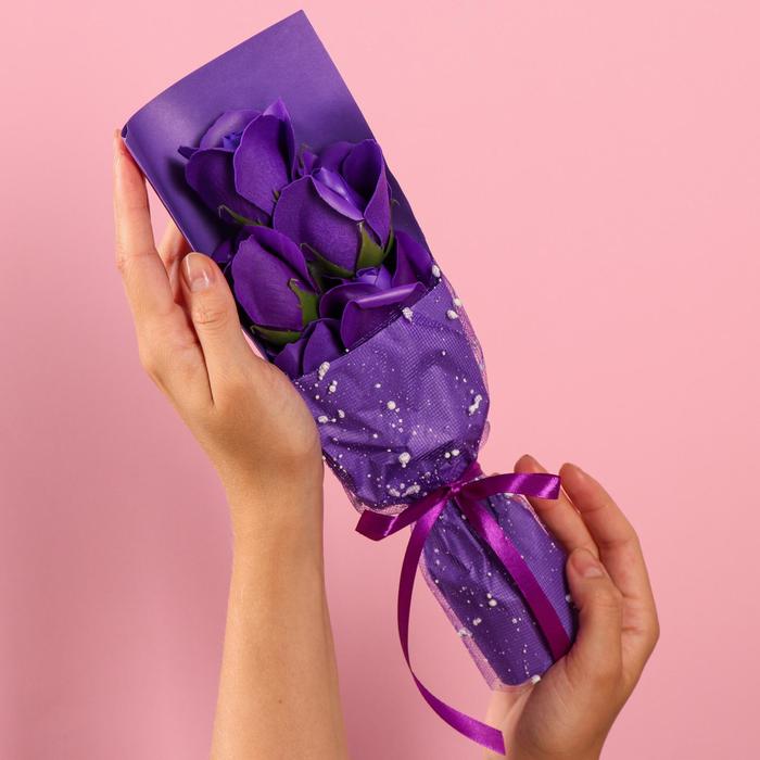 Букет мыльных роз, фиолетовые - фото 1905842196
