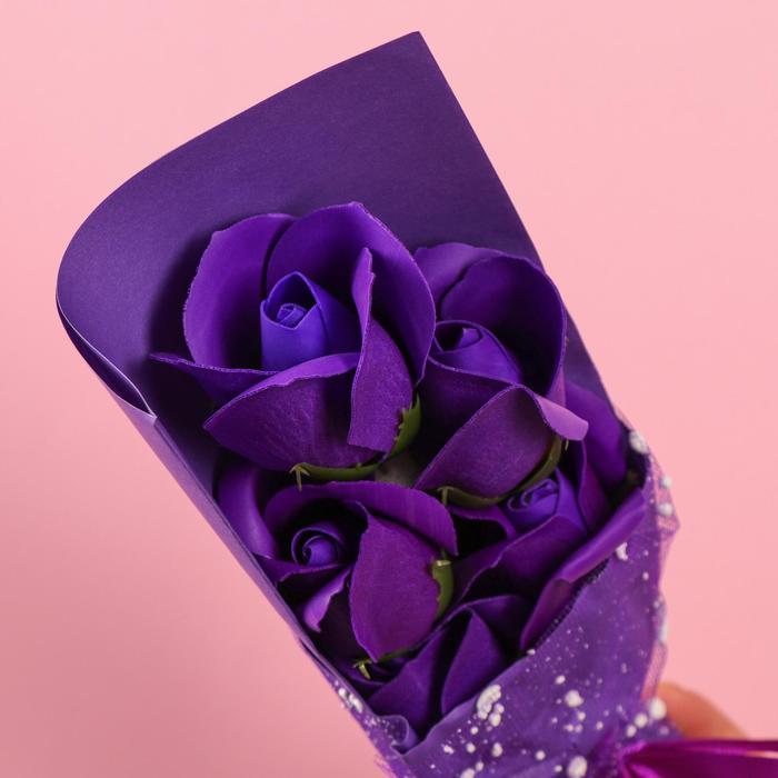 Букет мыльных роз, фиолетовые - фото 1883742088