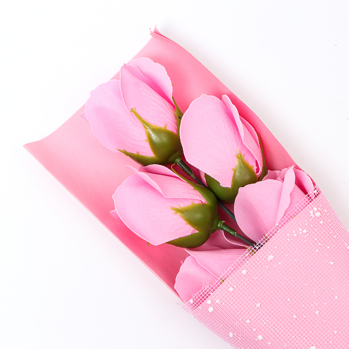 Букет мыльных роз, розовые - фото 1907289736