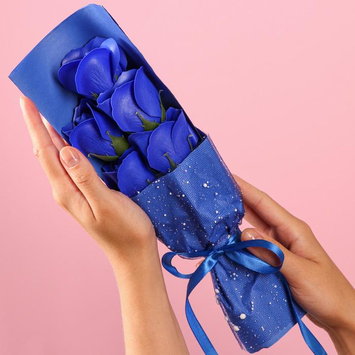Букет мыльных роз, синие - фото 1883742098