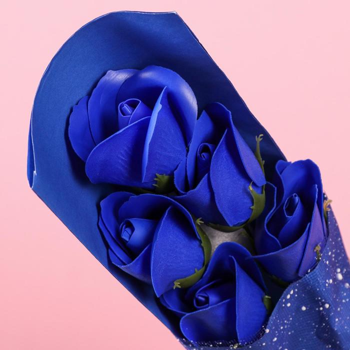 Букет мыльных роз, синие - фото 1905842208