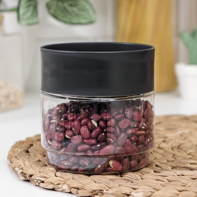 Ёмкость для сыпучих продуктов Asti, 500 мл, прозрачный, крышка черная