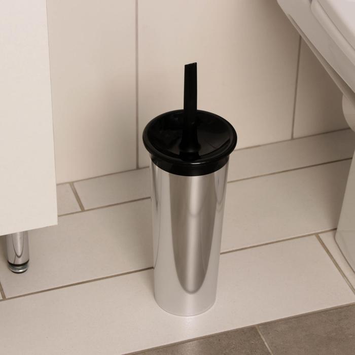 Комплект для туалета Rambai: ёршик с подставкой, 11,5×11,5×28 см, цвет чёрный - фото 1888162172