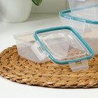 Набор контейнеров для хранения еды Idiland, 3 шт.: 400 мл, 800 мл, 1.5 л, пластик, герметичный, прозрачный, крышка голубая - Фото 12