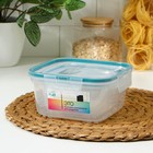 Набор контейнеров для хранения еды Idiland, 3 шт.: 400 мл, 800 мл, 1.5 л, пластик, герметичный, прозрачный, крышка голубая - Фото 15