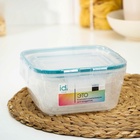 Набор контейнеров для хранения еды Idiland, 3 шт.: 400 мл, 800 мл, 1.5 л, пластик, герметичный, прозрачный, крышка голубая - Фото 17