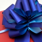 Подарочный бант - шар №5 металлик, синий, для упаковки подарков - Фото 5