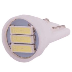 Лампа светодиодная T10 (W5W), 12V, 3 SMD диода, без цоколя, 1-конт, белая, SKYWAY, S08201466