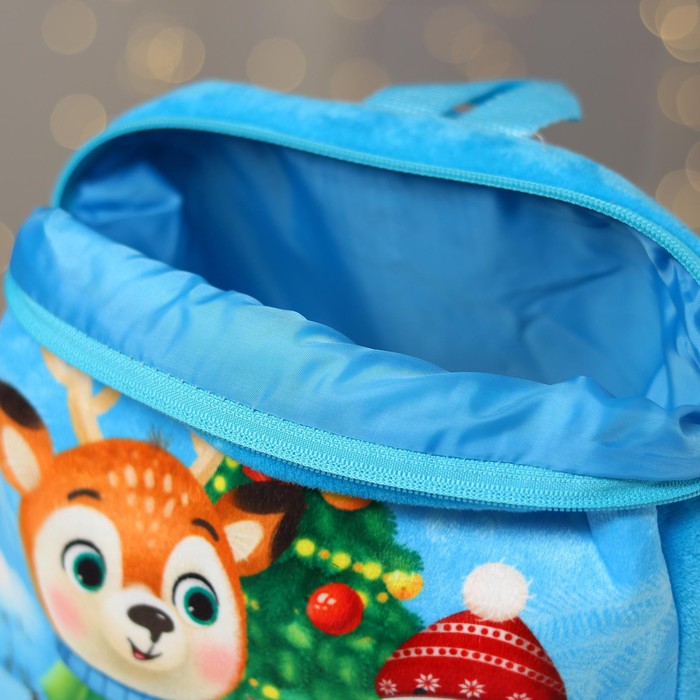 Новогодний детский рюкзак «Олень и снеговик», 27х29 см, на новый год - фото 1905842287