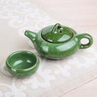 УЦЕНКА Набор для чайной церемонии «Лунный камень», 7 предметов: чайник 150 мл, чашки 50 мл, цвет зелёный - Фото 2
