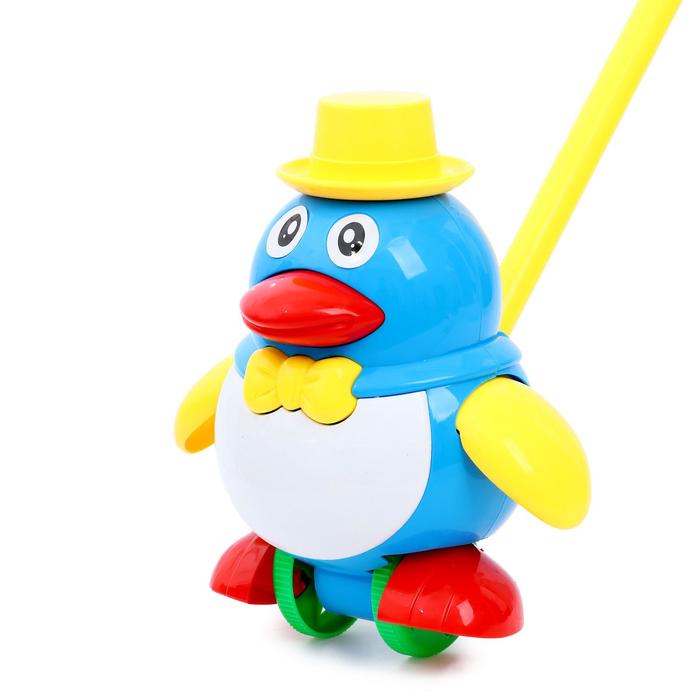 Каталка на палочке «Пингвин», цвета МИКС - Фото 1