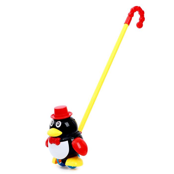 Каталка на палочке «Пингвин», цвета МИКС - фото 1886680907