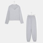 Спортивный костюм женский (толстовка и брюки) MIST, размер 44-46, цвет серый - Фото 9