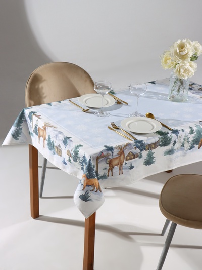 Скатерть новогодняя «Этель» Forest animals, 150×110 ±2 см с ГМВО, 100% хлопок, саржа 190 г/м²