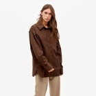Рубашка женская MINAKU: Casual Collection цвет шоколадный, р-р 48 - фото 48464060