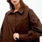 Рубашка женская MINAKU: Casual Collection, шоколадная, размер 48 - фото 48464067