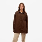 Рубашка женская MINAKU: Casual Collection, шоколадная, размер 48 - фото 48464063