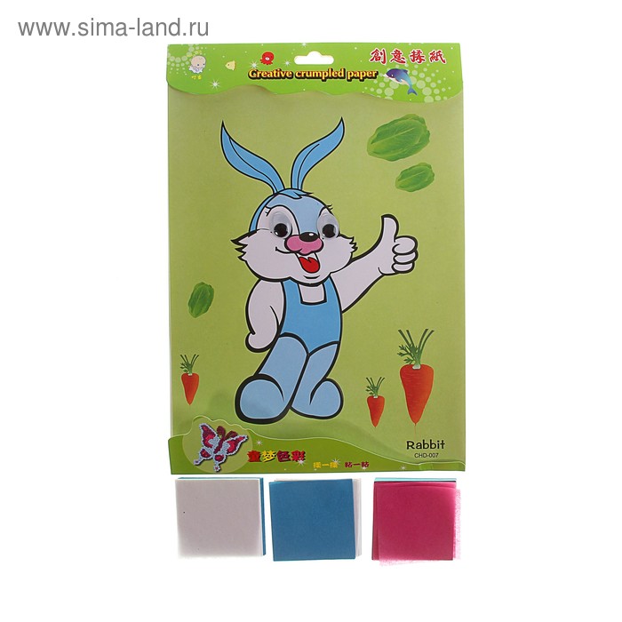 Аппликация бумагой "Зайка" - Фото 1