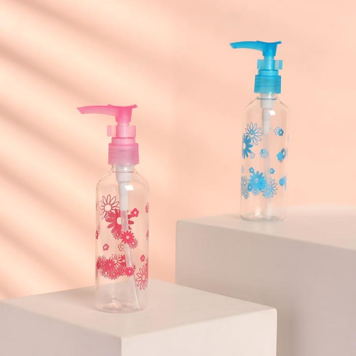 Бутылочка для хранения, с дозатором, 100 мл, цвет МИКС - Фото 1