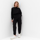 Костюм женский (брюки, свитшот) MINAKU: Casual Collection цвет чёрный, размер 46 - фото 21351803 Костюм женский (брюки, свитшот) MINAKU: Casual Collection цвет чёрный, размер 46 - фото 21351803