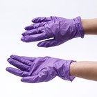 Перчатки Benovy  медицинские нитрил текстур на пальцах сиреневые  XS 3,5 гр  50 пар. - Фото 2