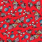 Лоскут, мелкий цветочек на красном хлопке, 50 × 50 см - фото 9575564