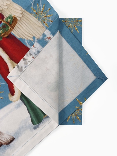 Набор салфеток сервировочных «Этель» Christmas time, 4 шт., синие, 40×40 см